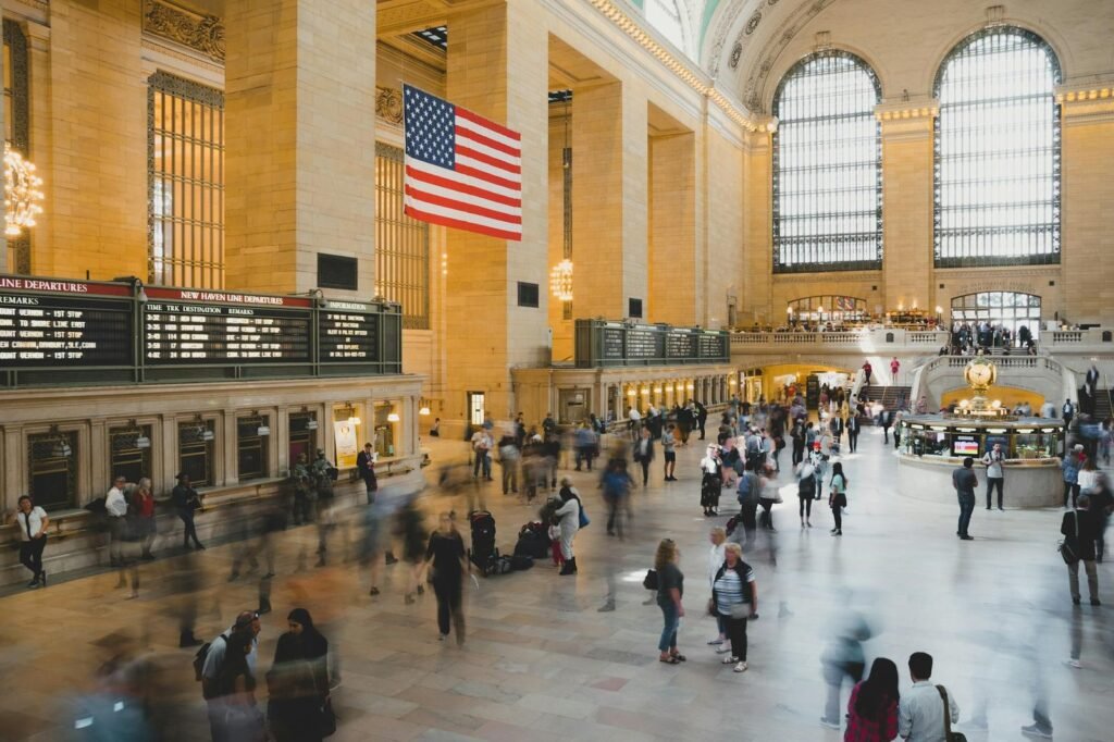 people in train station during day