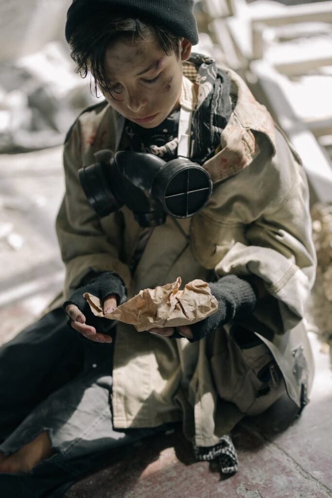 boy in brown jacket holding black dslr camera