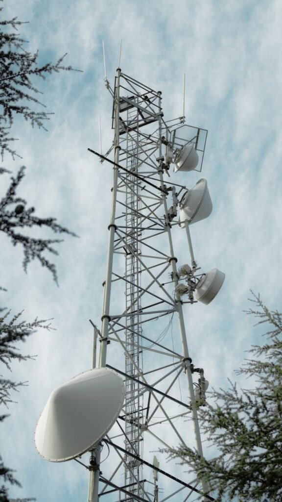 tall communication tower against sky