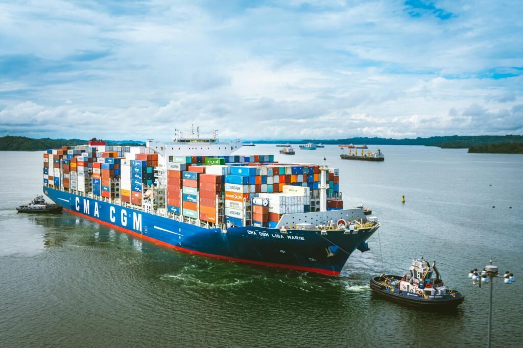 cargo ship on sea