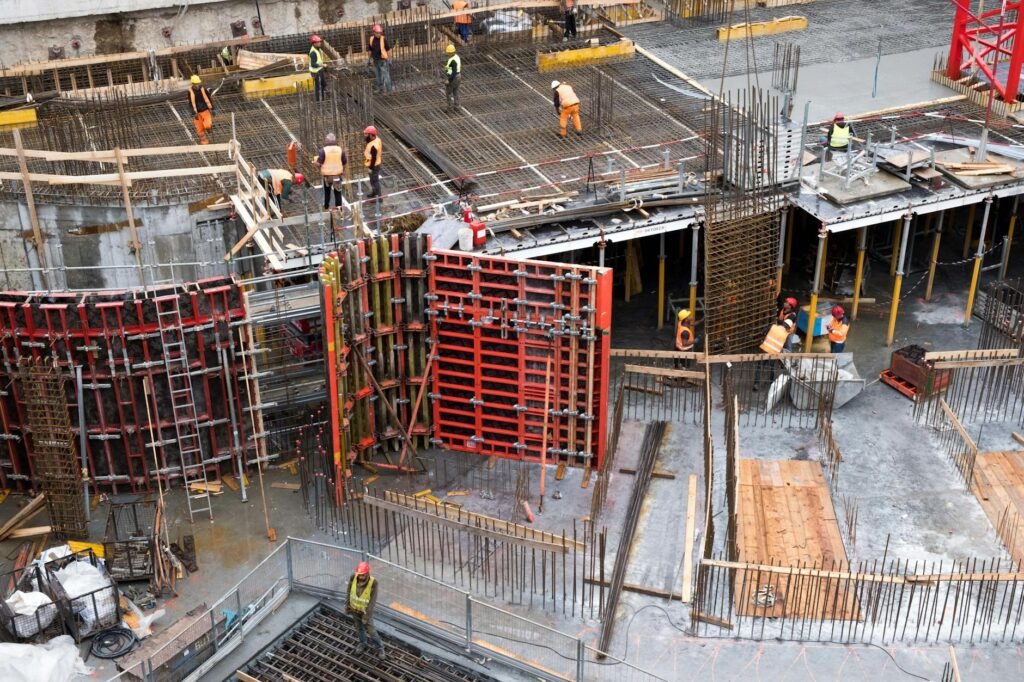 men working in a construction site
