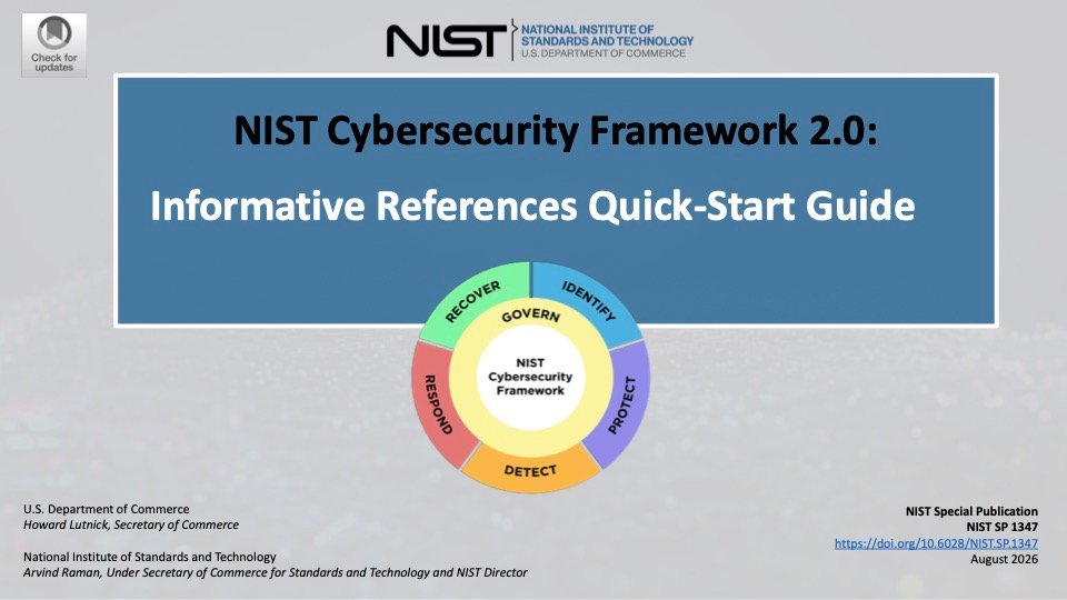 Portada de la guía del NIST sobre referencias informativas del marco CSF 2.0