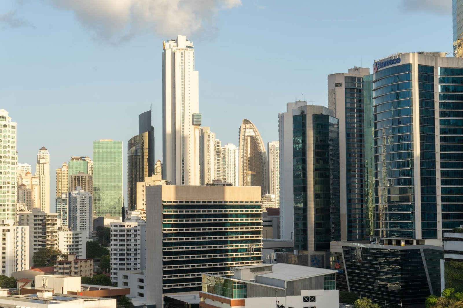 skyscrapers in panama in sunlight