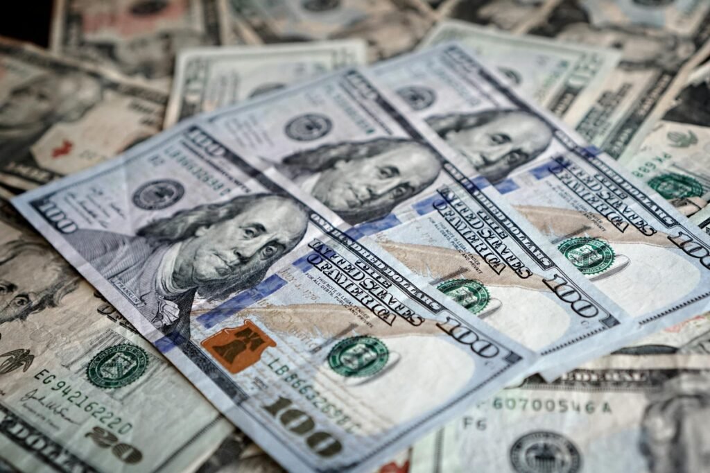 stack of us dollar bills for finance concepts