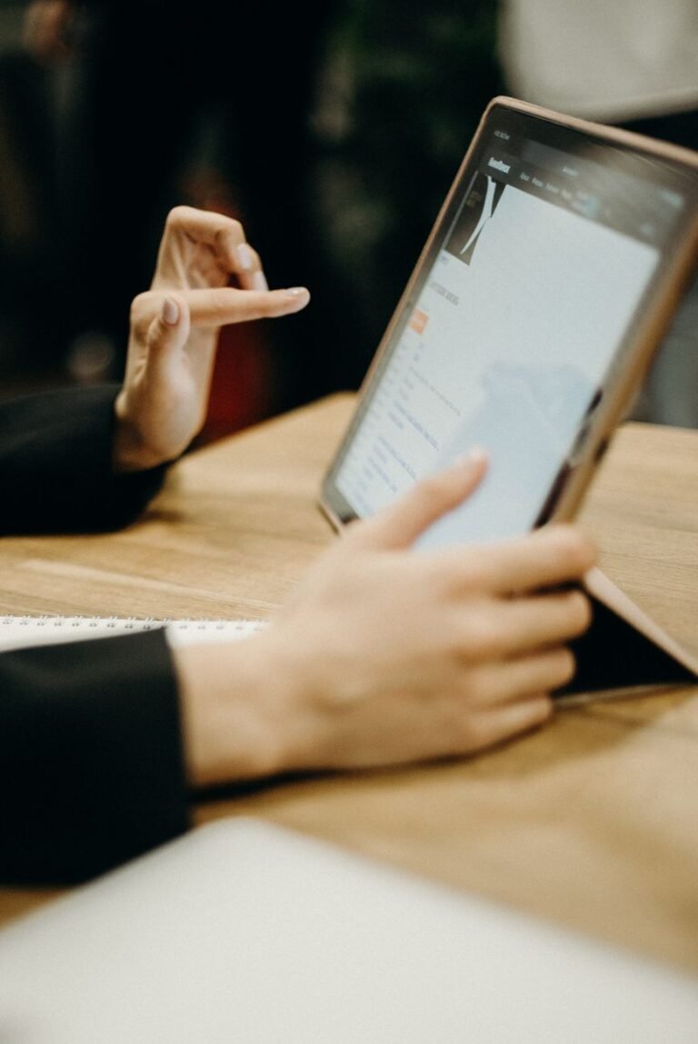 person using atablet computer