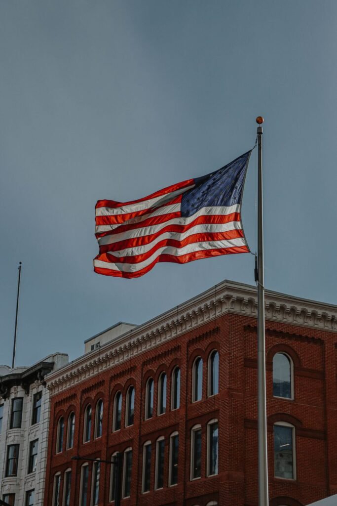 waving american flag