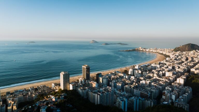 aerial view of copacabana rio de janeiro brazil